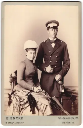 Fotografie E. Encke, Berlin, Charlotte von Preussen, Herzogin von Sachsen-Meiningen & Bruder Heinrich von Preussen