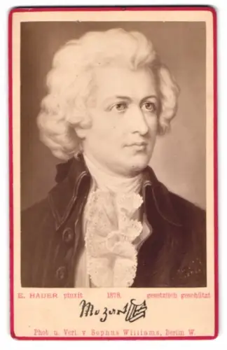 Fotografie Sophus Williams, Berlin, Portrait Wolfgang Amadeus Mozart, Komponist