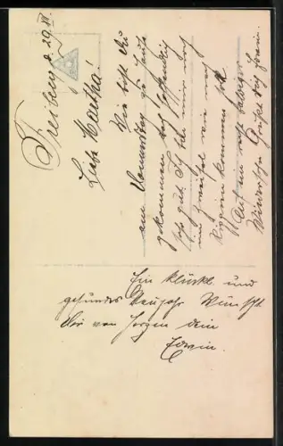 Foto-AK NPG Nr. 136/2: Soldat in Uniform mit Frau, Neujahrsgruss