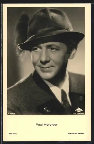 AK Schauspieler Paul Hörbiger mit Trachtenhut