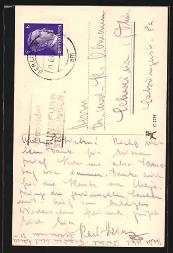 AK Schauspielerin Winnie Markus in sommerlicher Bluse und Hut