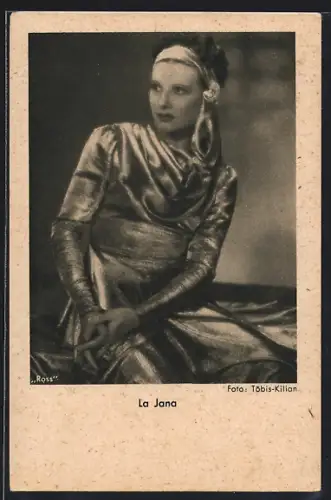 AK Schauspielerin La Jana in Festkleid porträtiert
