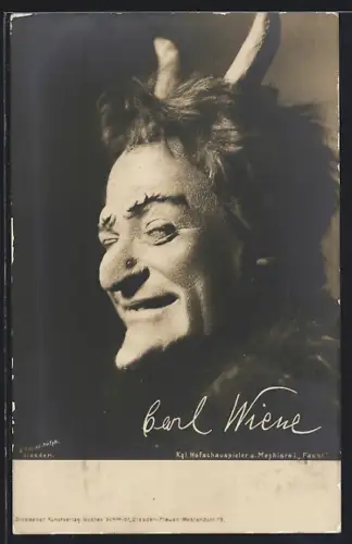 AK Schauspieler Carl Wiene mit Teufelsmaske