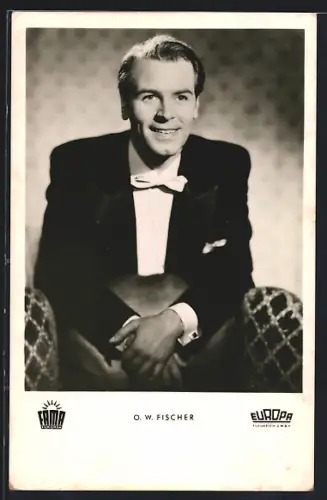 AK Schauspieler O. W. Fischer in dem Film Der träumende Mund