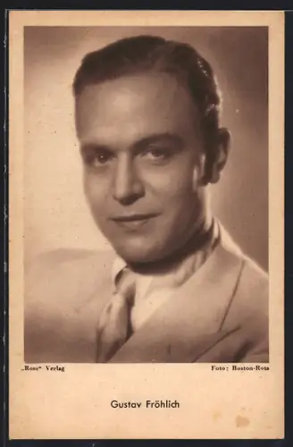 AK Schauspieler Gustav Fröhlich mit zurückgekämmtem Haar