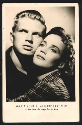AK Schauspieler Hardy Krüger und Maria Schell in So lange Du da bist