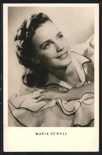 AK Schauspielerin Maria Schell, lächelnd