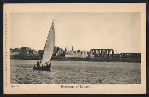 AK Louxor, Panorama mit Segelboot