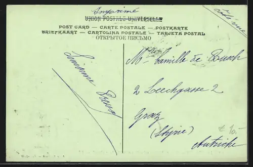 AK Port-Said, Lesseps Statue and entrance to the Suez Canal