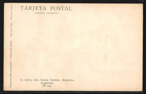 Künstler-AK Córdoba, Alta Gracia, La Iglesia
