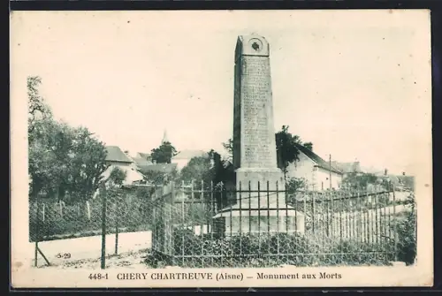 AK Chery Chartreuve /Aisne, Monument aux Morts