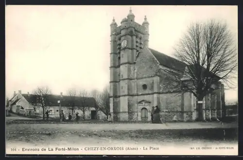 AK Chezy-en-Orxois /Aisne, La Place