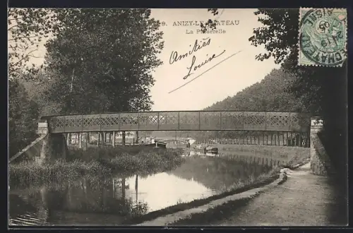 AK Anizy-le-Chateau, La Passerelle