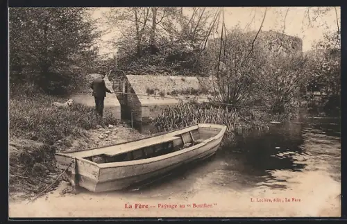 AK La Fère, Paysage au Bouillon