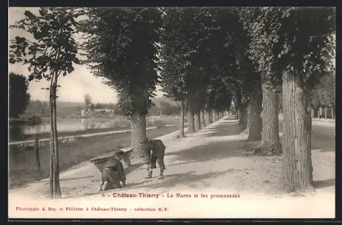 AK Château-Thierry, La Marne et les promenades