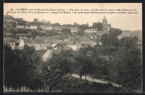 AK Craonne /Aisne, Vue prise en 1914