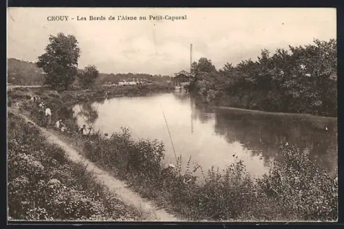 AK Crouy, Les Bords de l`Aisne au Petit-Caporal