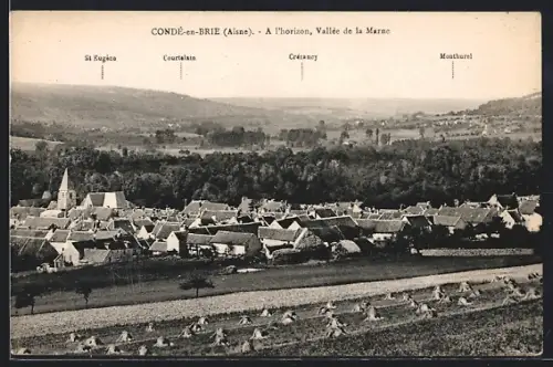AK Condé-en-Brie /Aisne, A l`Horizon, Vallée de la Marne, St-Eugène, Couttelain, Crézancy