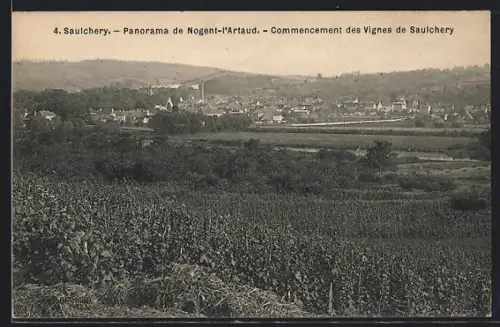 AK Saulchery, Panorama de Nogent-l`Artraud, Commencement des Vignes de Saulchery