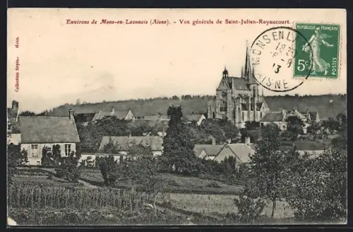 AK Mons-en-Laonnois /Aisne, Vue générale de Saint-Julien-Royaucourt