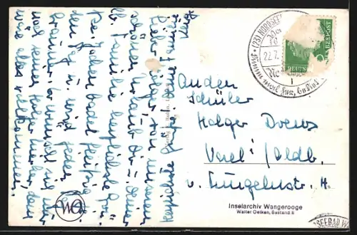 AK Wangerooge, 150 Jahre Wangerooge, Strandansicht, Insel-Express, Turm