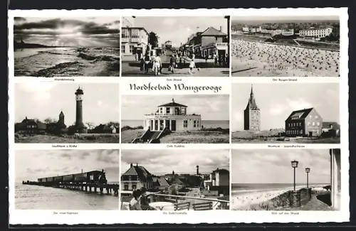 AK Wangerooge, Café Pudding, Abendstimmung, Jugendherberge, Strand