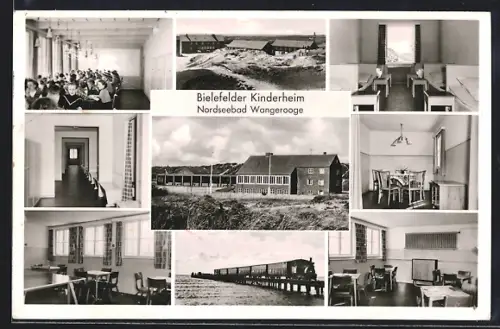 AK Wangerooge, Bielefelder Kinderheim, Speisesaal, Schlafsaal, Inselbahn