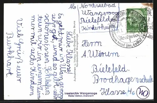 AK Wangerooge, Bielefelder Kinderheim, Speisesaal, Schlafsaal, Inselbahn