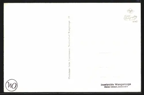 Lithographie Wangerooge, Cafe Pudding, Rund um den Pudding, Strandpartie