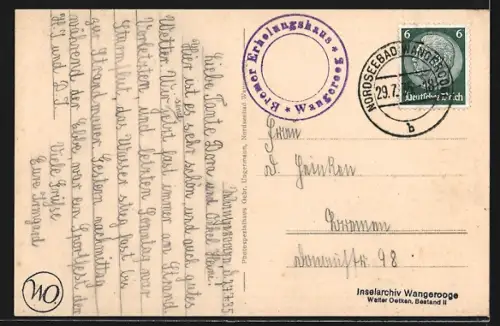 AK Wangerooge, Partie im Rosengarten