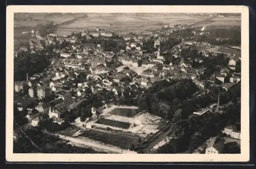 AK Bischofswerda, Fliegeraufnahme mit Totalansicht