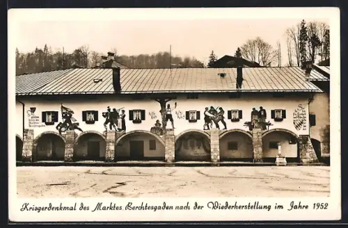 AK Berchtesgaden, Kriegerdenkmal des Marktes nach der Wiederherstellung 1952