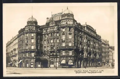 AK Frankfurt /Main, Carlton Hotel gegenüber dem Hauptbahnhof
