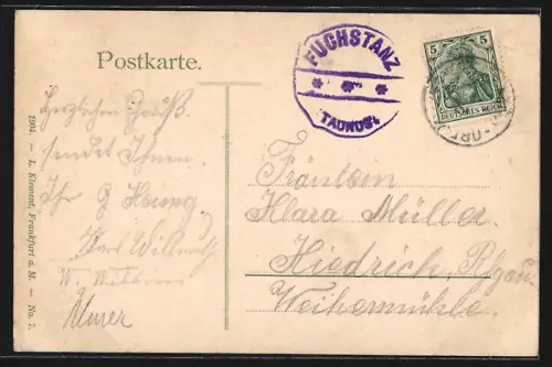 Künstler-AK Feldberg i. Taunus, Aussichtsturm und Restaurant