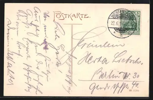 AK Westerland a. Sylt, Partie aus dem Friesenhain