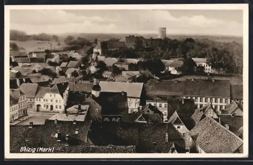 AK Belzig / Mark, Ortspartie aus der Vogelschau