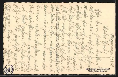 AK Wangerooge /Nordsee, Rosengarten mit Blick auf das Hanse-Haus