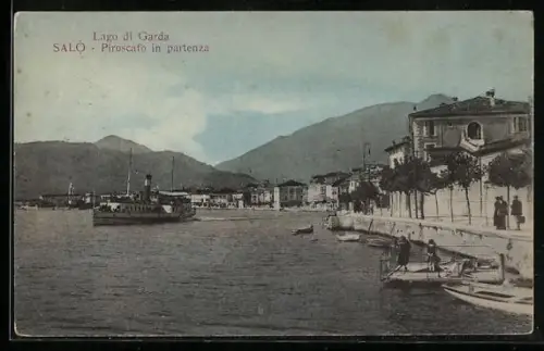 AK Salò /Lago di Garda, Piroscafo in partenza
