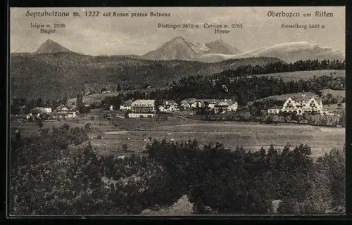 AK Oberbozen, Blick auf Ifinger, Hirzer und Kesselberg
