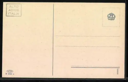 AK Wolfsgruben am Ritten, Wolfsgrubensee mit Schlern und Rosengarten