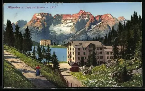 AK Misurina, Partie am Hotel mit Blick auf den See