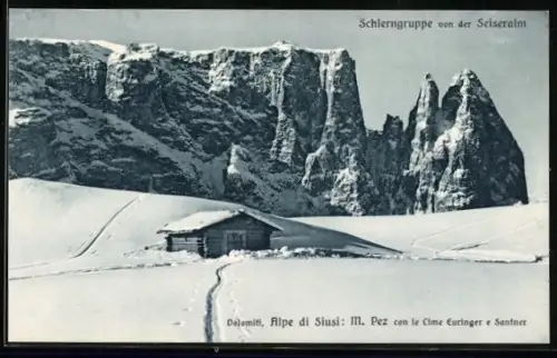 AK Alpe di Siusi /Dolomiti, M. Pez con le Cime Euringer e Santner