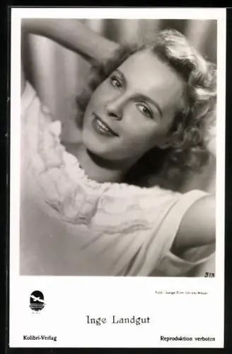AK Schauspielerin Inge Landgut mit bezauberndem Lächeln