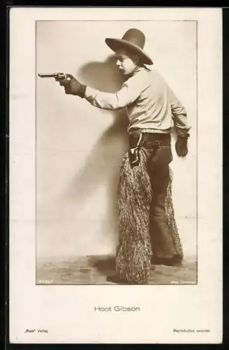 AK Schauspieler Hoot Gibson mit Pistole
