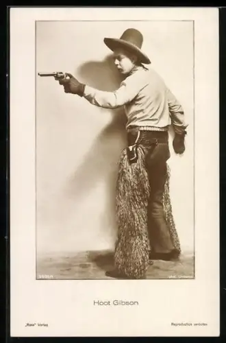 AK Schauspieler Hoot Gibson mit Pistole