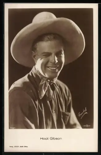 AK Schauspieler Hoot Gibson mit Cowboyhut
