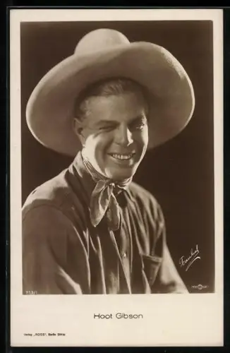AK Schauspieler Hoot Gibson mit Cowboyhut