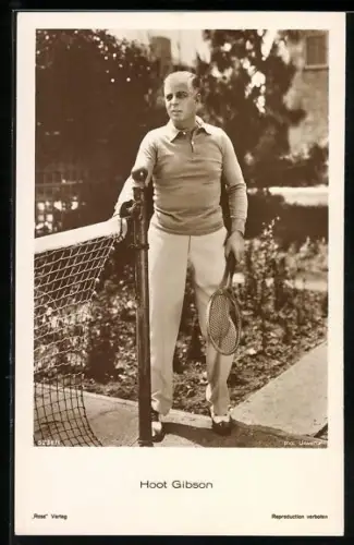 AK Schauspieler Hoot Gibson mit Tennisschläger
