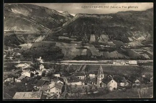 AK Genevrey-de-Vif /Isère, Vue générale du village et des montagnes environnantes