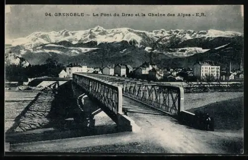 AK Grenoble, Le Pont du Drac et la Chaîne des Alpes